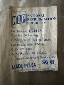 Free 24” Duct Ties -United Refrigeration Products