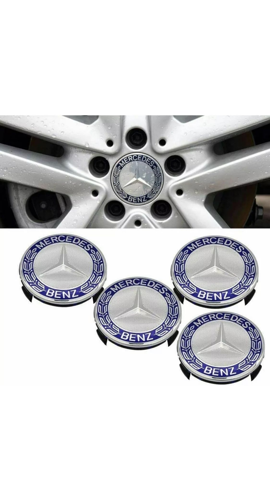 Set Of 4 Mercedes Wheels Rim Center Caps 75mm
