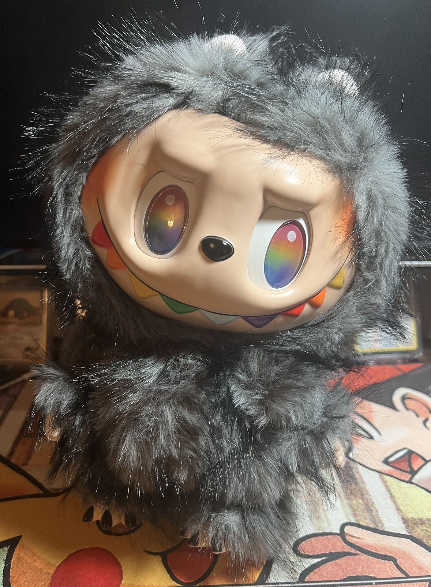 Custom Med-Sized 38cm Grey Rainbow Zimomo Plush Doll