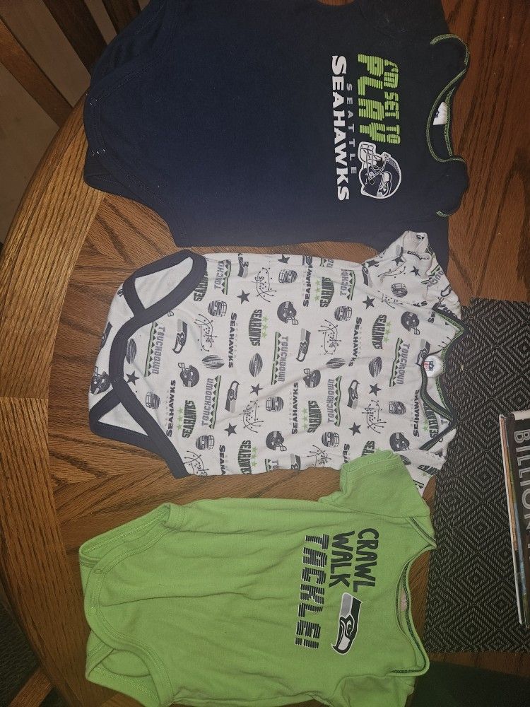 Three size 18 months Seattle Seahawks onsies t shirts set $20 for all