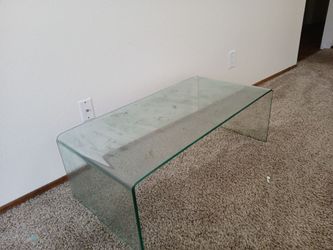 Art Deco full glass coffee table