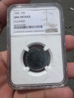1892 Barber Quarter beautifully toned Uncirculated Details