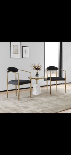 Modern Accent Chairs with Gold Frame Set of 6