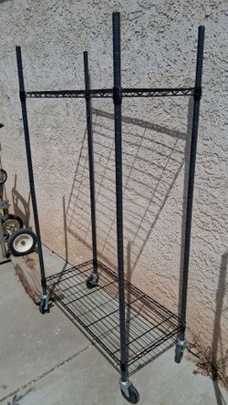 Black Wire Garment Rack on Wheels