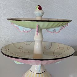 Whimsical two tier serving tray