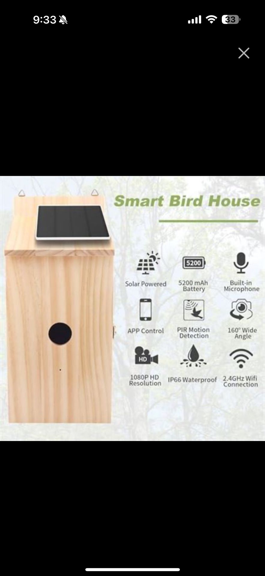 Birdhouse With Camera - New In Box