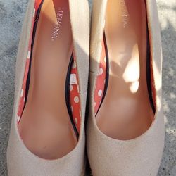 Tan Canvas Wedge