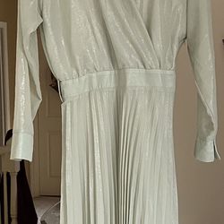 (NEW, UNWORN) Zara Pleated Foil Dress 