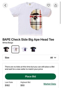 Bape Check Side Big Ape Head Tee