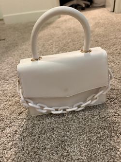 White Mini Handbag with Chain Strap