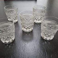 1960's Vintage Anchor Hocking Wexford Old Fashioned Whiskey Low-ball Glasses