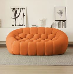  3D Knitted Fabric Couch] 3D Knitted Fabric 2 Seater Couch, 78" Oversized Memory Foam 3D Knitted Fabric Couch Lazy Floor Sofa, Modern Upholstered B