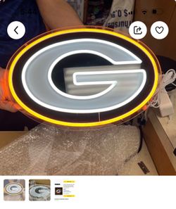 Packer sign neon one left brand new dimmer light