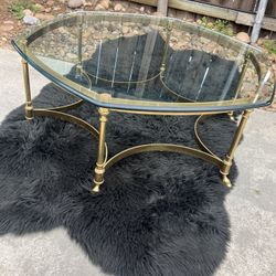 Brass & Glass, Italian Coffee Table 39”