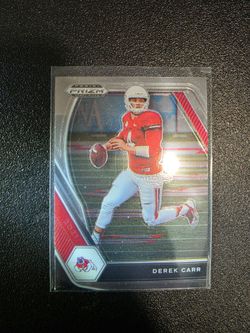 DEREK CARR FRESNO STATE RED PRIZM PANINI NFL SPORTS CARD!