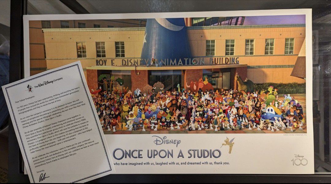 Disney ONCE UPON A STUDIO Lithograph DISNEY 100 Cast Member Exclusive