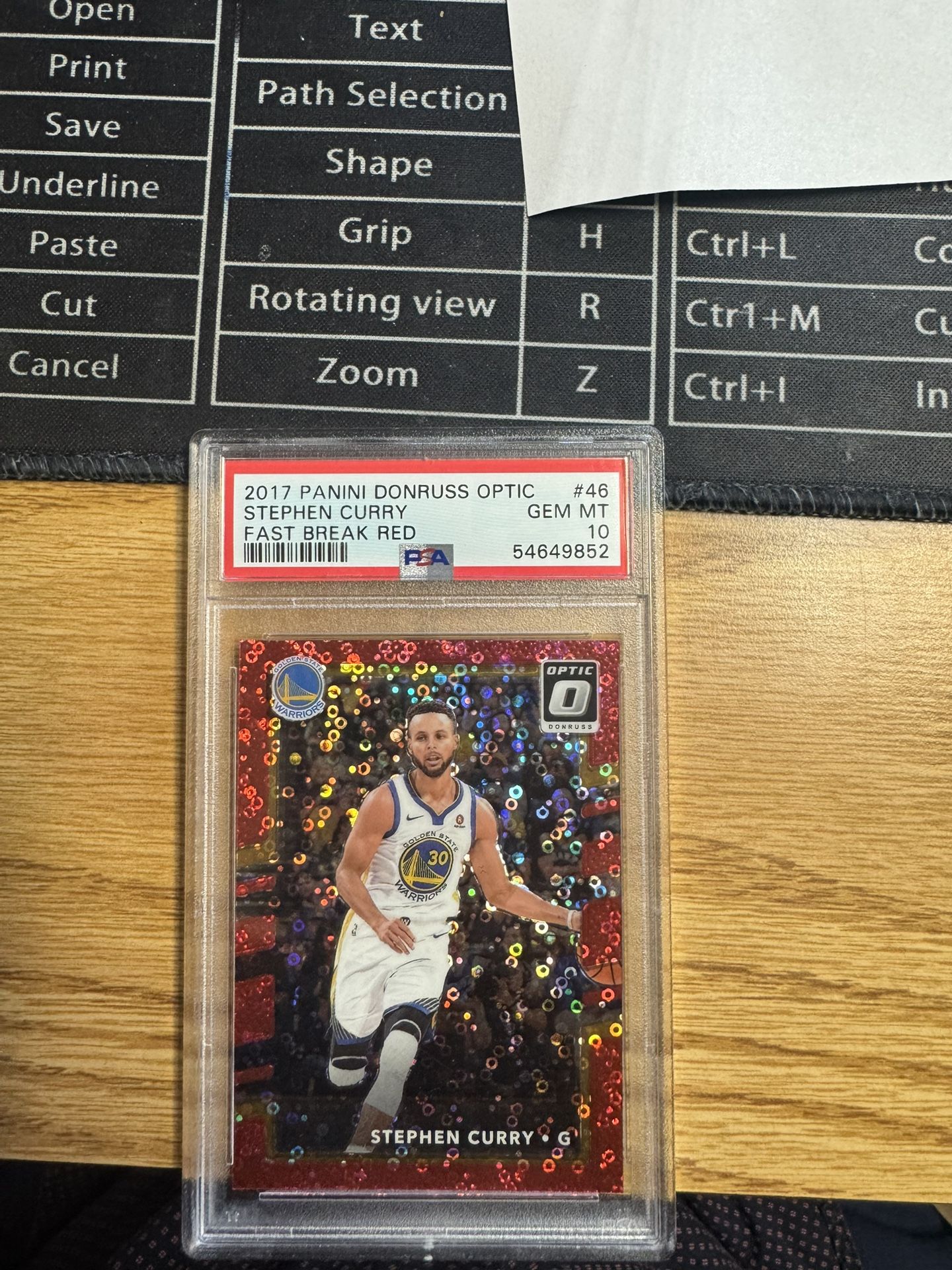 2017 Panini Donruss Optic Stephen Curry Fast break Red PSA 10