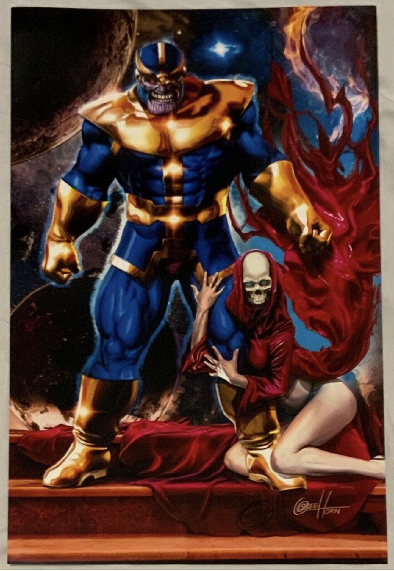 Greg Land Signed Thanos and Death 11x17 Print Poster