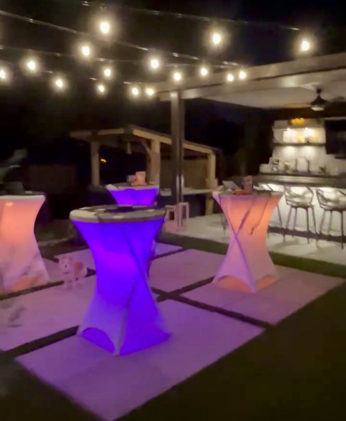 LED Cocktall Tables w/Spandex  F/R