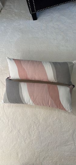 Accent pillows set of 2 pink, white and gray
