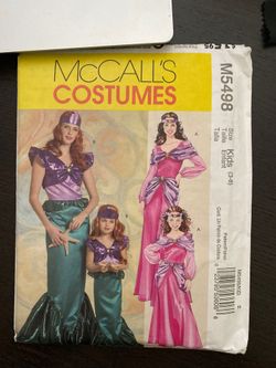 Halloween costume pattern mermaid kids children