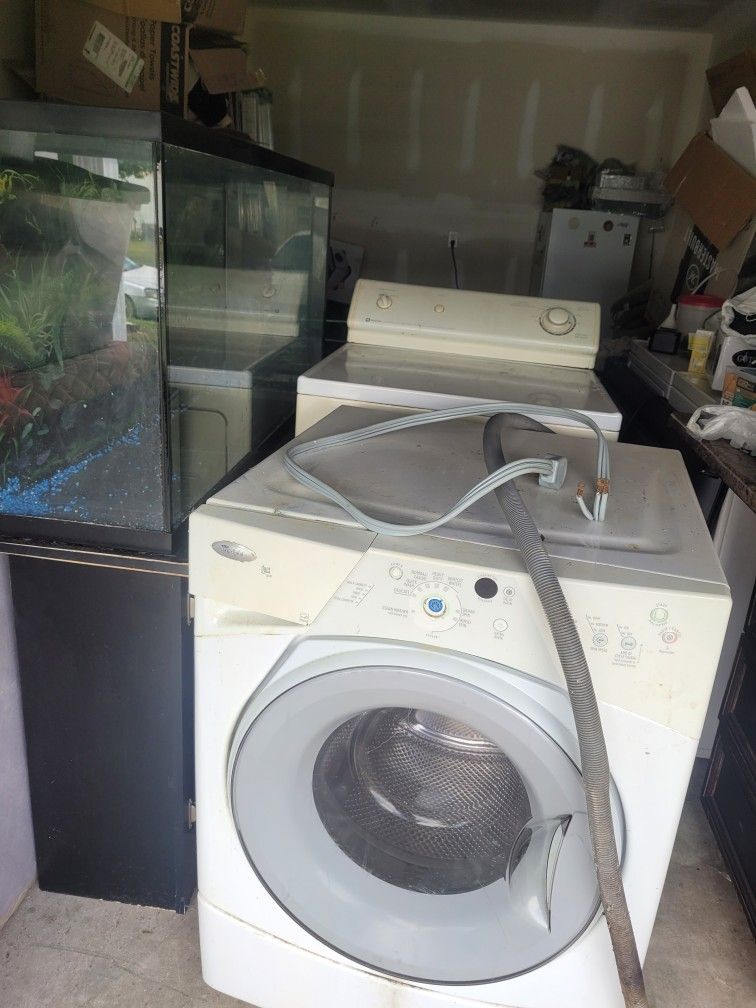 Whirlpool Washer Heavy Duty, Maytag Dryer  Heavy Duty and  50 Gallon  Fish Tank  and  Stand.