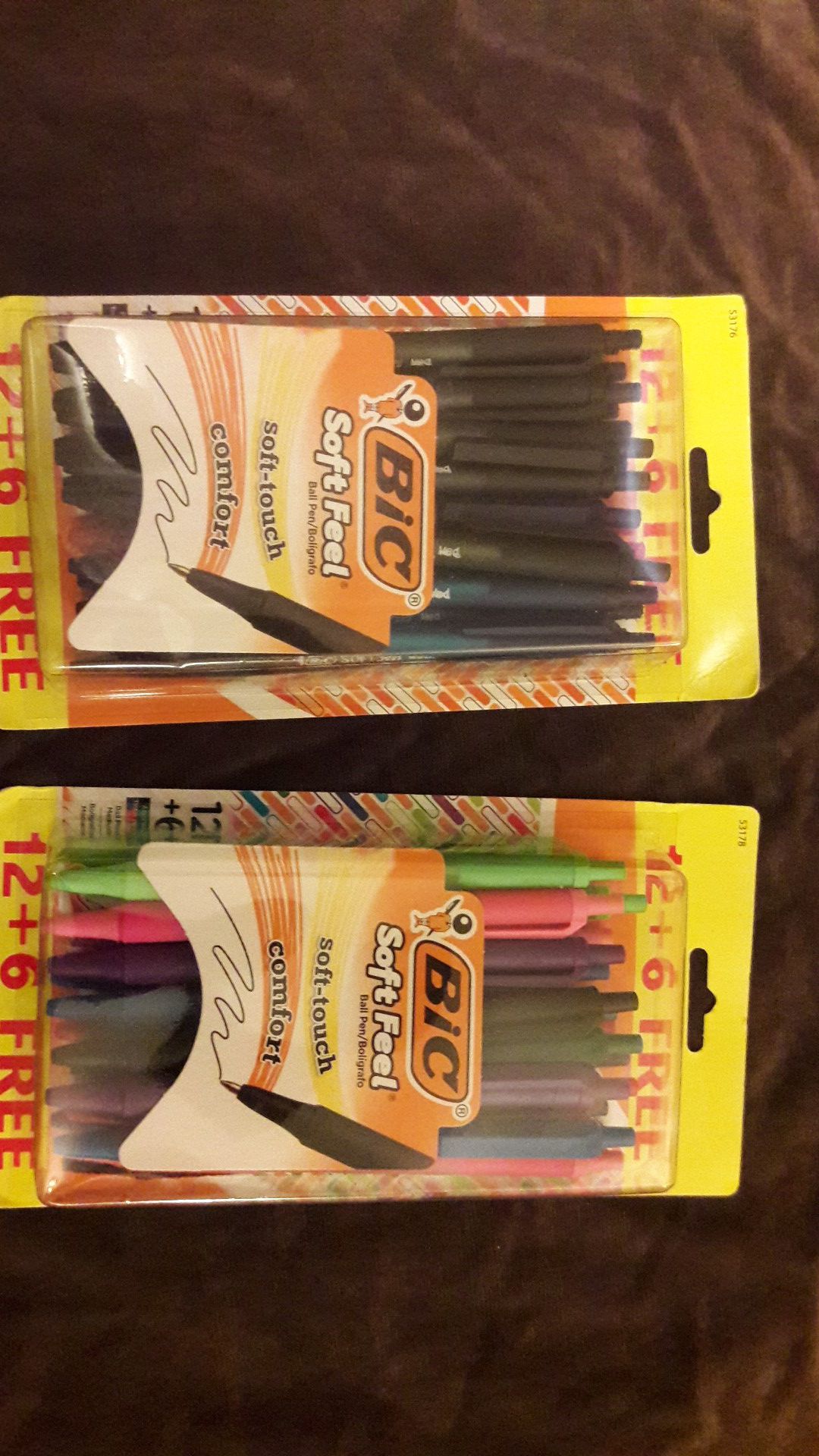 BIC Soft FEEL Pens $5 each pack. 18ct.