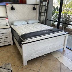 White Color Queen Panel Bed , SKU#10B1446Q