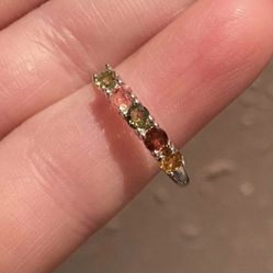 Natural Tourmaline Silver Ring S925