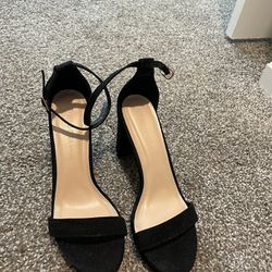 Black Suede Heels Size 7 
