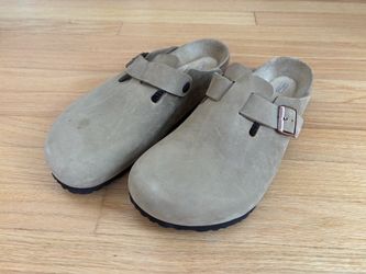 Birkenstock Boston Soft Footbed Taupe Suede – Men’s 10-10.5 / EU 43