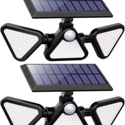 Solar Outdoor Lights, 306 LED Solar Motion Sensor Outdoor Lights IP65 Waterproof, 5 Heads 270° Wide Angle Solar Security Flood Lights Outdoor for Fron