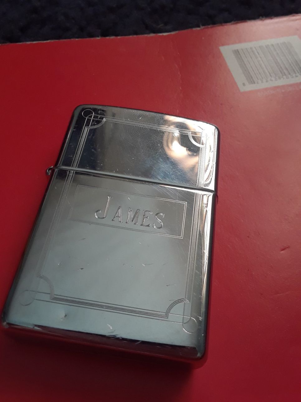Zippo with the name James on it