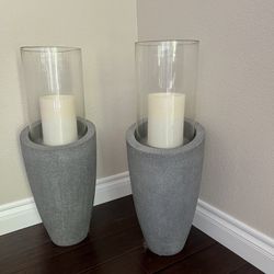 Pair Of Light Candle Holders