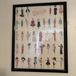 Framed Vintage Growing Up w/ Barbie Poster