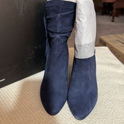 New Blue Suede Boots 8 1/2 M