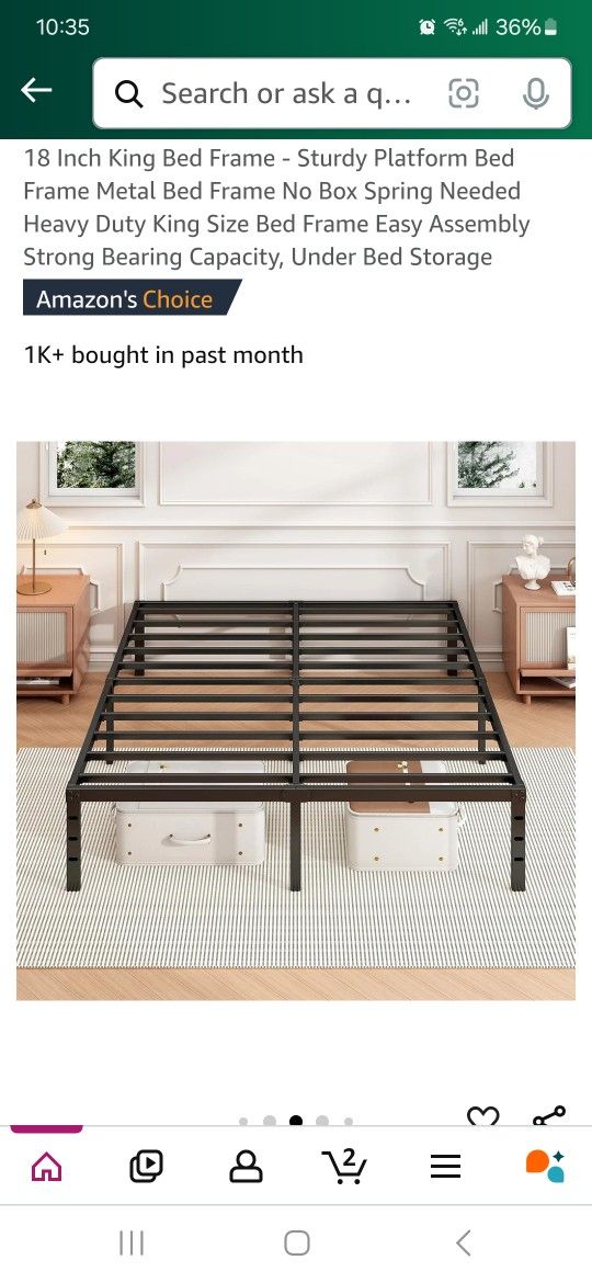 New 18 Inch King Bed Frame