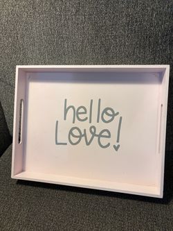 Pink “Hello Love!” Decorative Tray!