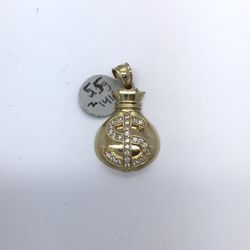 New Gold Money Sack Pendant 