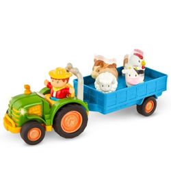 🆕️ TRACTOR AND CART WITH 4 ANIMALS. MAKES MUSIC AND ANIMAL SOUNDS