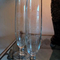 Vintage 1950's Floral Vases. $5 Each, Both For $10.