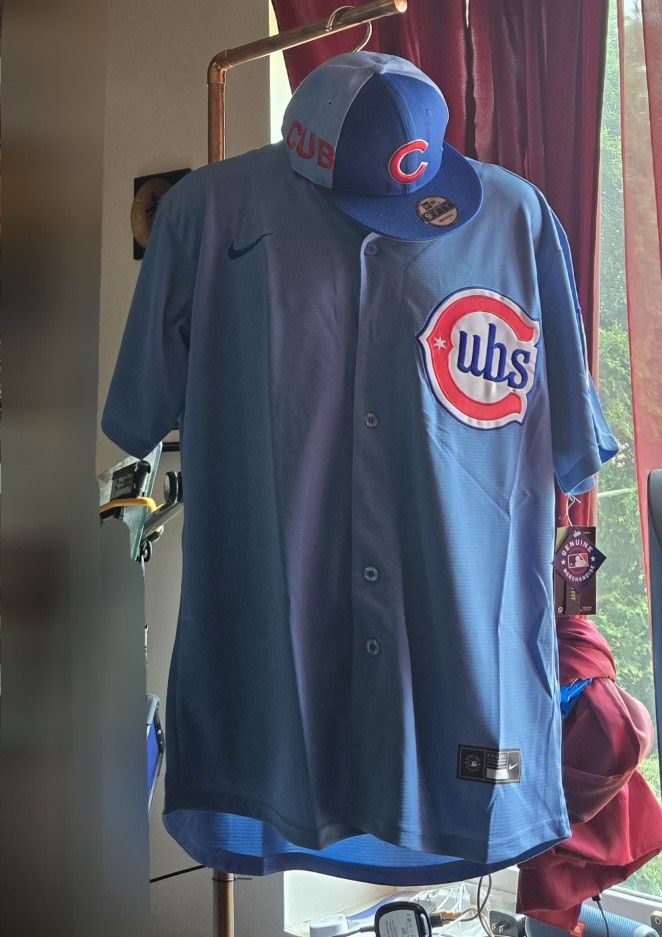 Chicago Cubs Baby Blue Embroidered Jersey With Tags, no low ballers, you will be ignored