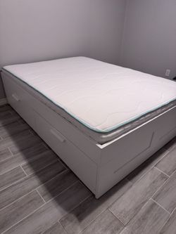 BRIMNES Ikea Bed Frame w/ Full sz mattress - Like New