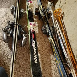 Rossignol Child 120 Cm With Poles And Marching Boots Sold Seperately