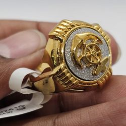 Gold plated stainless steel ring