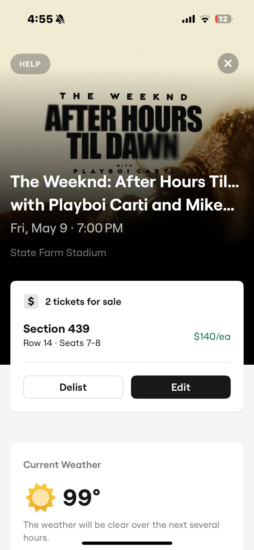 The Weekend Concert 2 Tickets