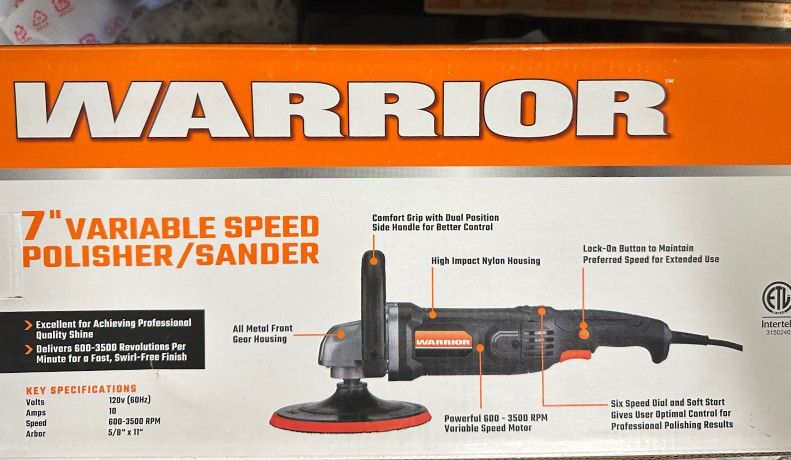 7" Variable speed polisher sander. Brand new! 