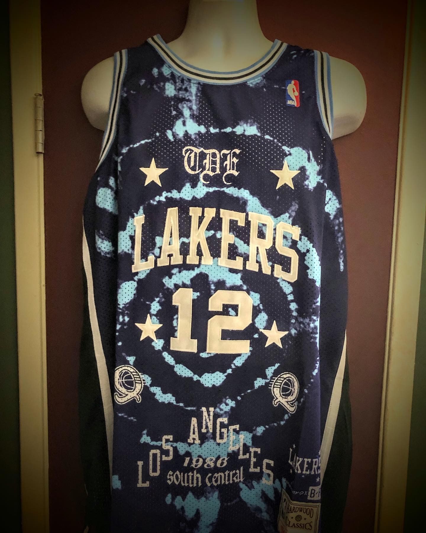 Los Angeles Lakers #12 TDE SchoolBoy Q, Kendrick Lamar Special Edition Tie Dye Basketball Jersey -S.M.L.