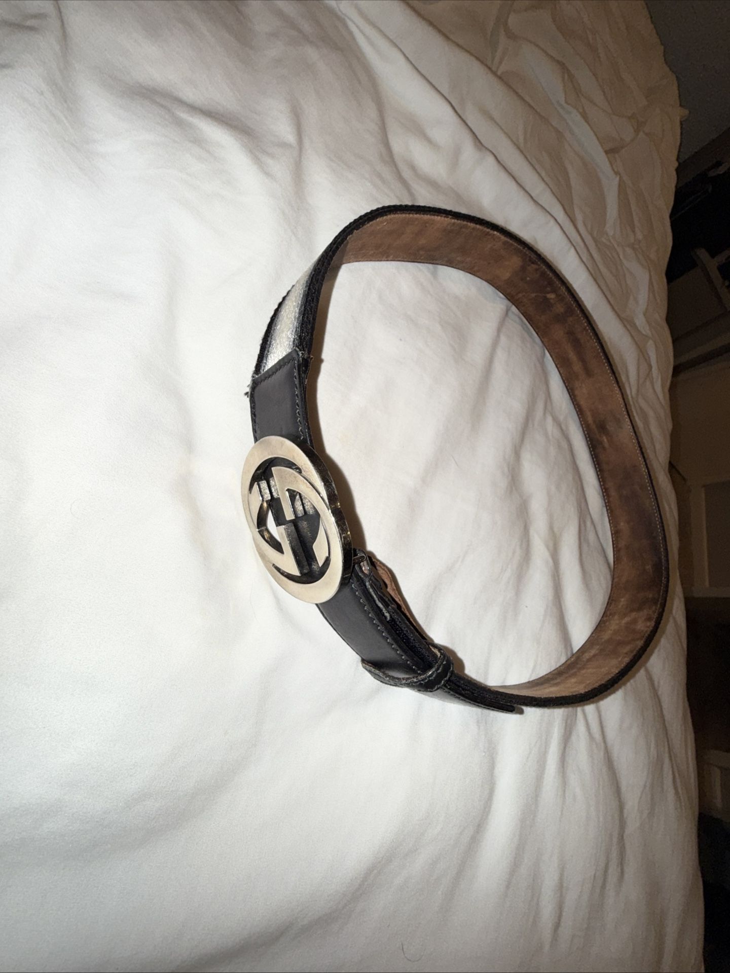 Gucci Interlocking GG Leather Belt, size 100/40