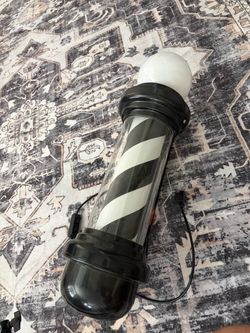Barber Pole Light with Spinning Stripes